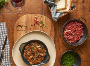 Sartén de robellones salteados con jamón y ajo aceite